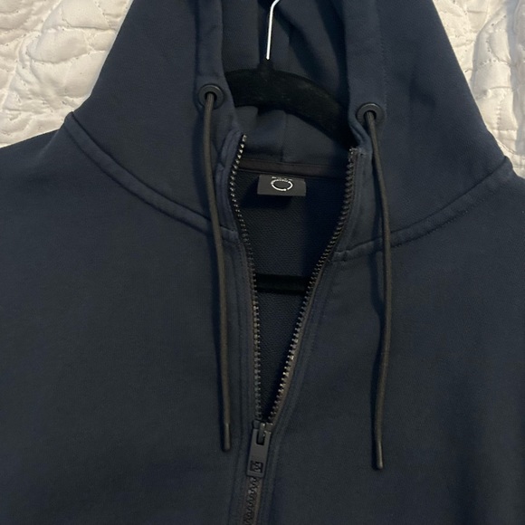 HUGO BOSS men’s Zipper Hooded / Hoodie Jacket NAVY size Large with Pockets! - Picture 2 of 6